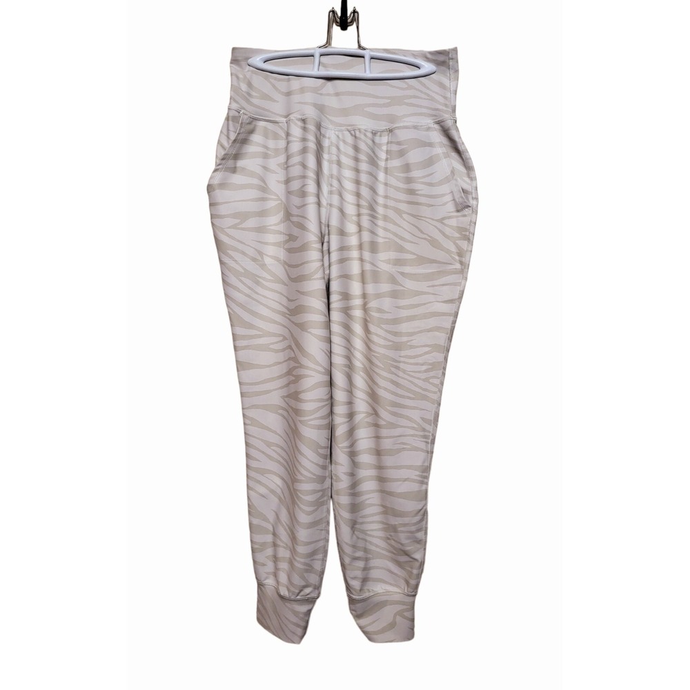 High-Waisted Wide Waistband Old Navy Joggers Pants Zebra Stripe Women's Large